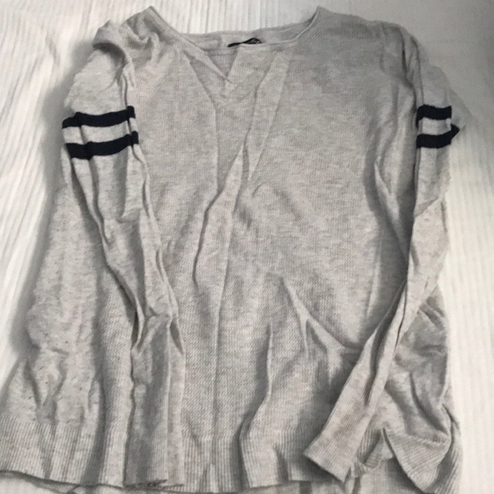AE White Stripe Sweater
